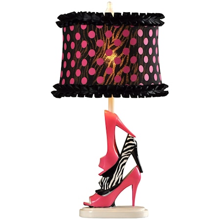 Diva Shoes Pink and Black Table Lamp