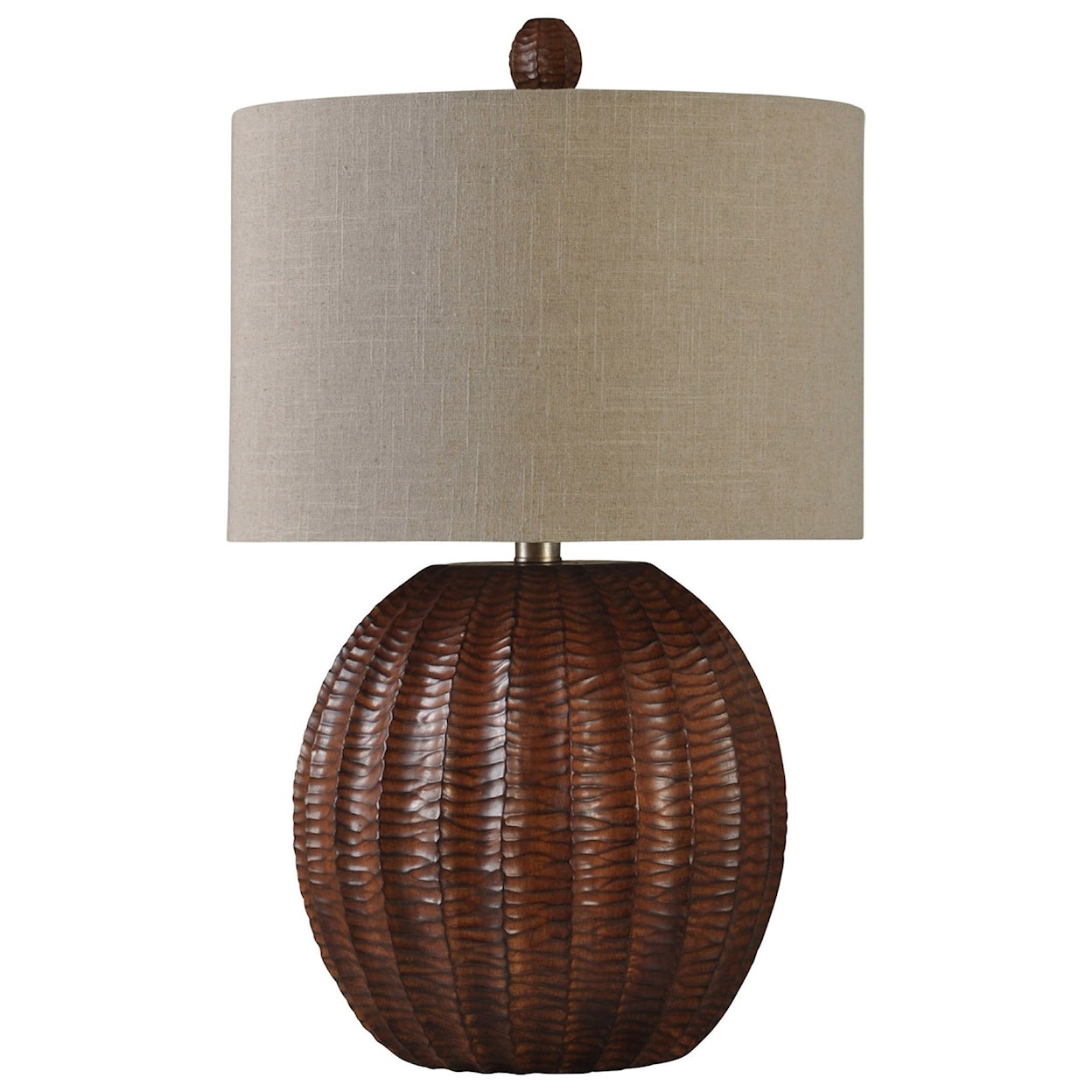 StyleCraft Lamps Wood Brown Finish Table Lamp