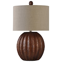 Wood Brown Finish Table Lamp