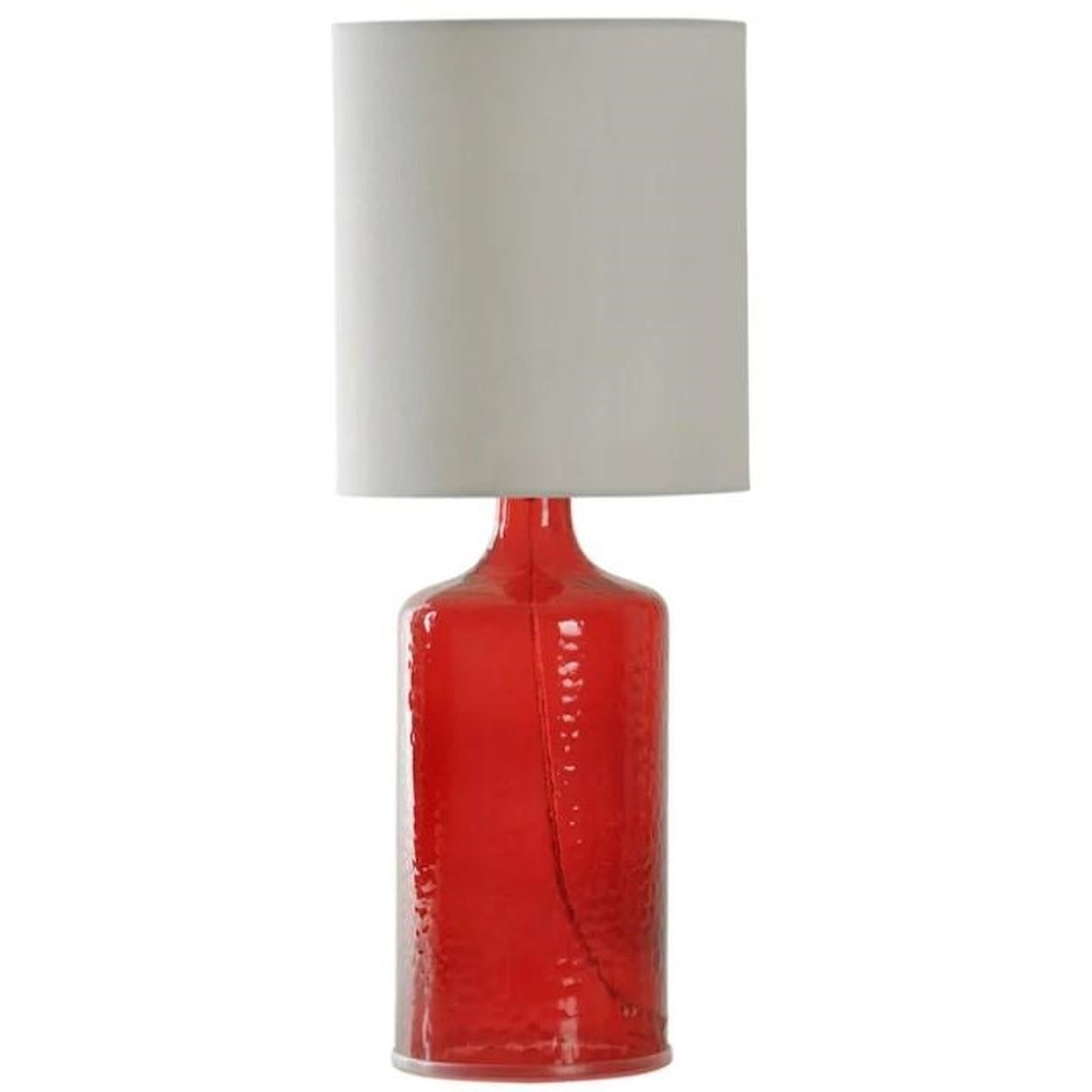 StyleCraft Lamps Seeded Glass in Cherry Red Table Lamp