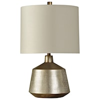 Contemporary Accent Lamp in White Gold Finish