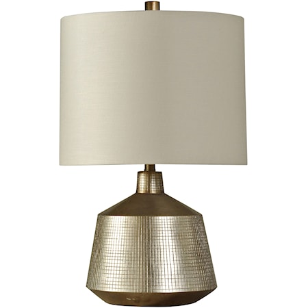 Contemporary Accent Lamp in White Gold Finish