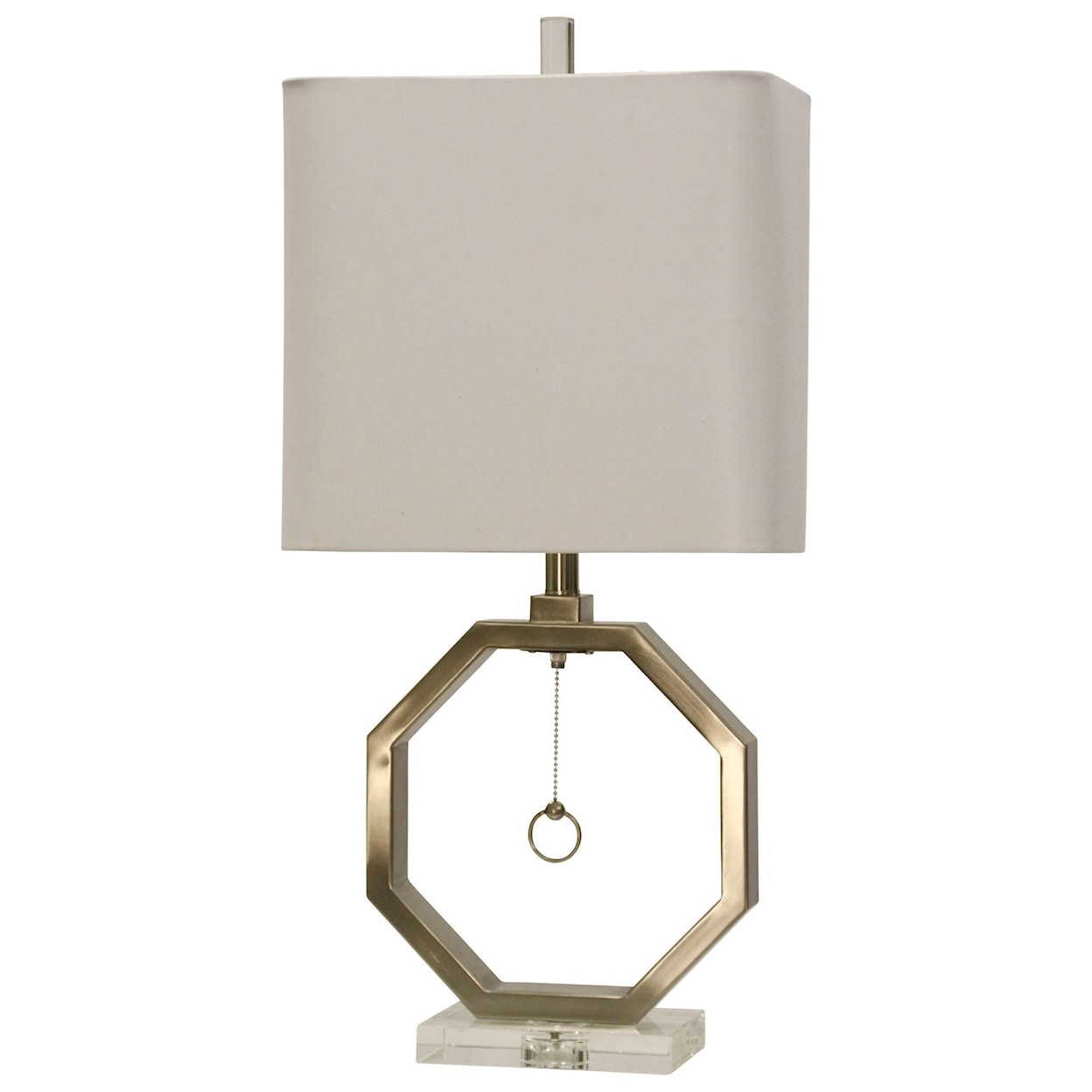 StyleCraft Lamps Brushed Steel Octagon Lamp
