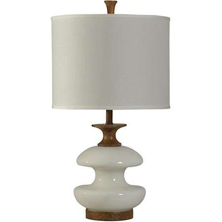 White Glass Accent Lamp