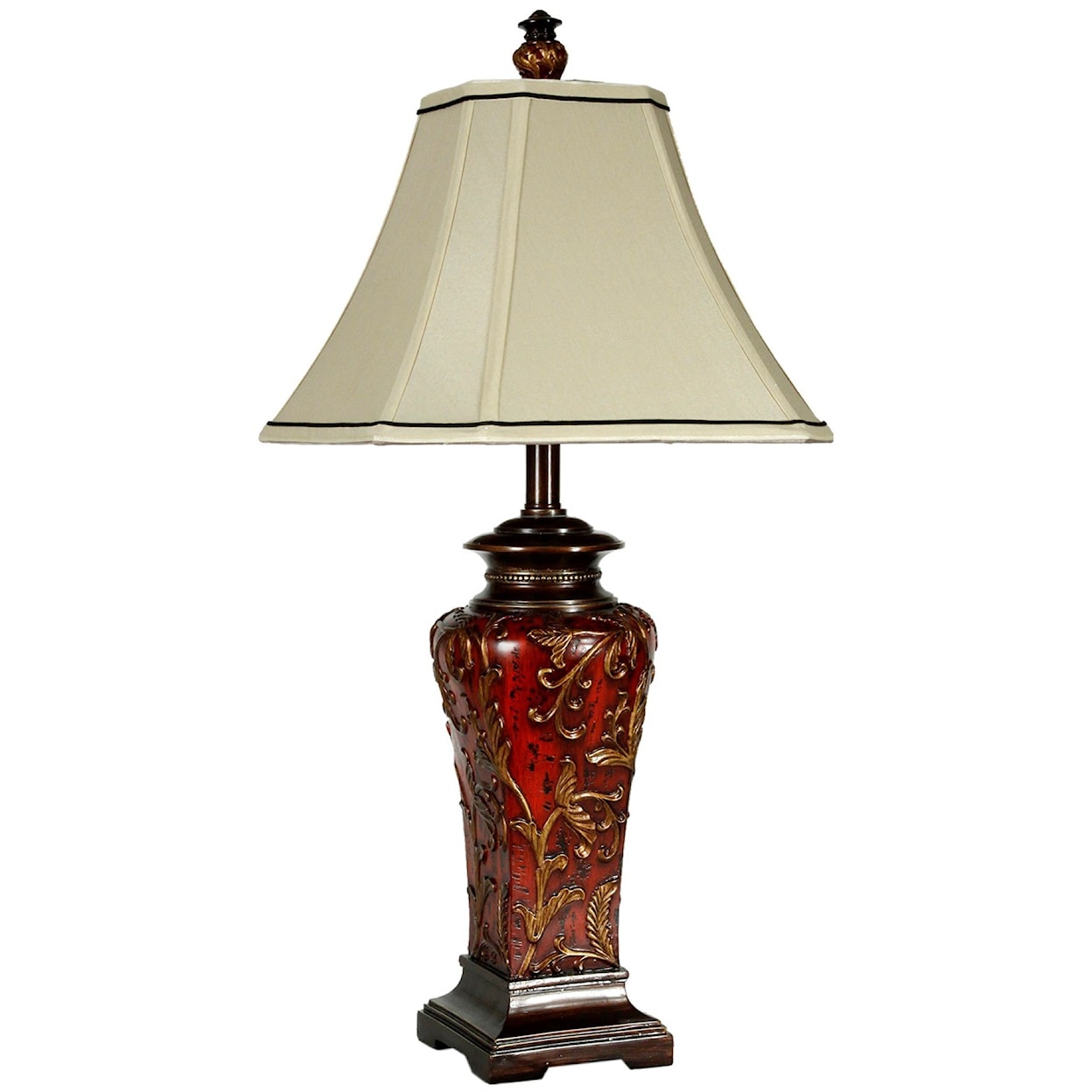 StyleCraft Lamps Crimson Floral Zoey Table Lamp