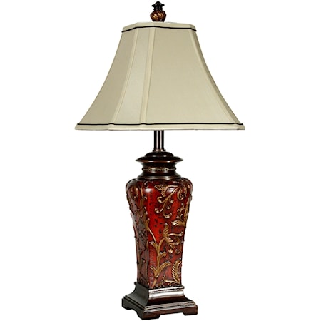 Crimson Floral Zoey Table Lamp