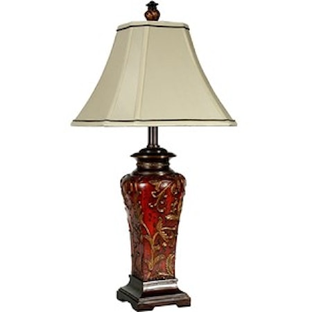 Crimson Floral Zoey Table Lamp