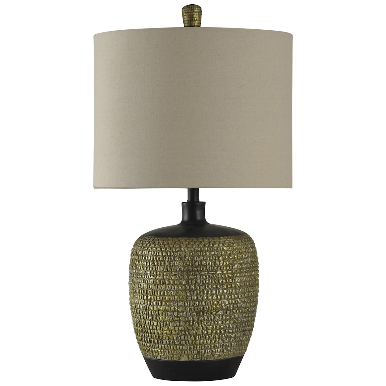 StyleCraft Lamps Gold and Black Barrel Lamp