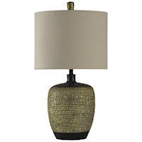 Gold and Black Barrel Lamp