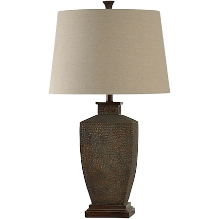 Hammered Metal Finish Table Lamp