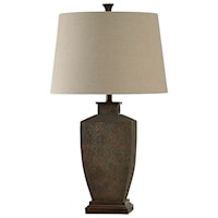 Hammered Metal Finish Table Lamp