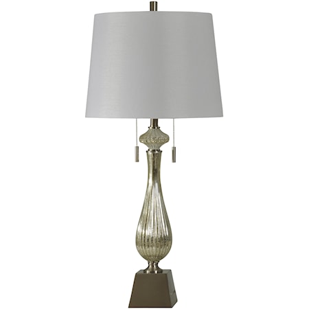 Ivory Mercury Glass Lamp