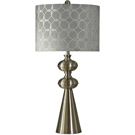 Transitional Brushed Steel Table Lamp