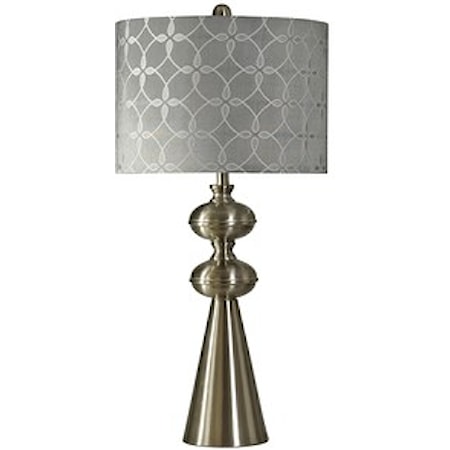Transitional Brushed Steel Table Lamp