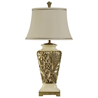 Hand Carved Urn Shaped Traditional Table Lamp