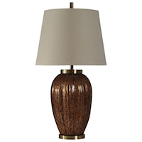 Fluted Copper Glass Accent Lamp