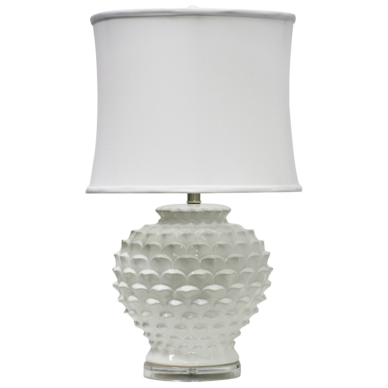 StyleCraft Lamps White Ceramic Table Lamp