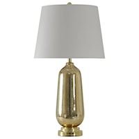 Round Gold Mercury Glass Lamp
