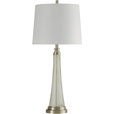 Table Lamp with Brushed Steel Accents