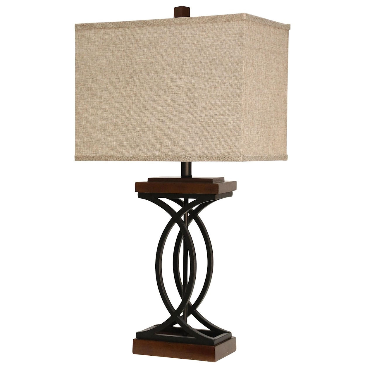 StyleCraft Lamps Metal and Wood-Like Table Lamp