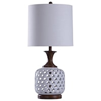 Chevelle Ceramic Lamp with Faux Wood