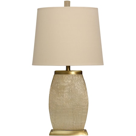 Scale Engraved & Brass Accented Table Lamp