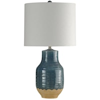 Blue Dipped Ceramic Lamp