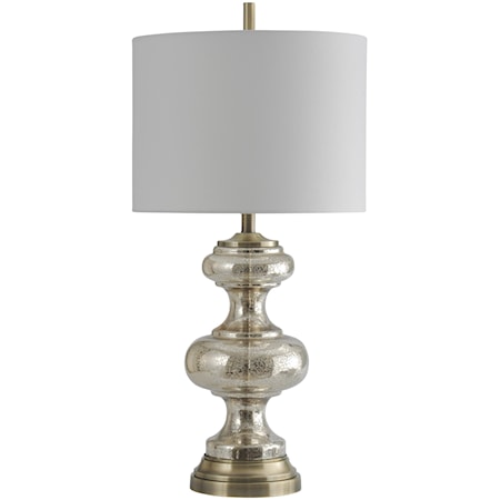 Glass and Metal Transitional Table Lamp