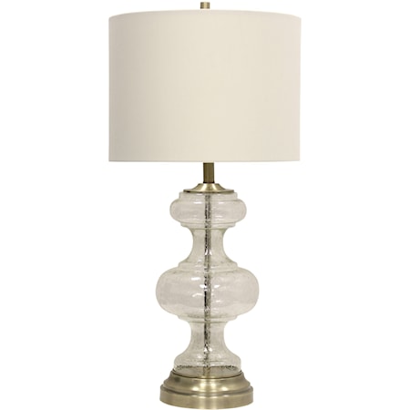 Glass And Metal Transitional Table Lamp