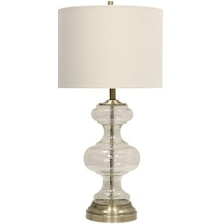 Glass And Metal Transitional Table Lamp