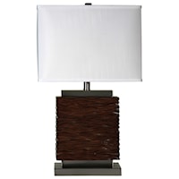 Rectangular Resin and Brushed Steel Table Lamp