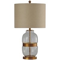 Metal & Glass Base Transitional Table Lamp