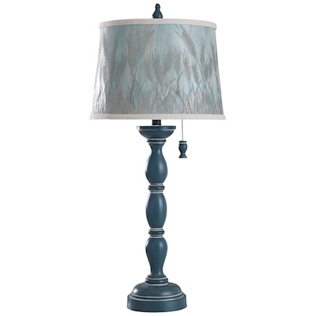 Fells Point Blue Lamp with Designer Shade