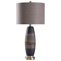 31" Ceramic and Steel Table Lamp