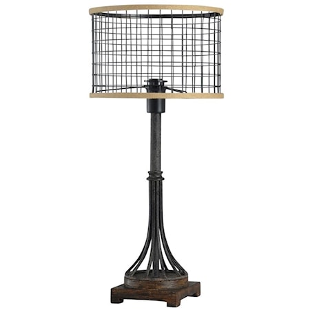 26" Industrial Iron Table Lamp