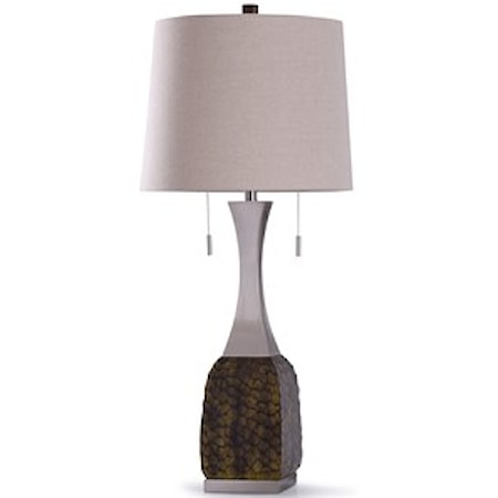 Straus Burg Steel and Croc Lamp