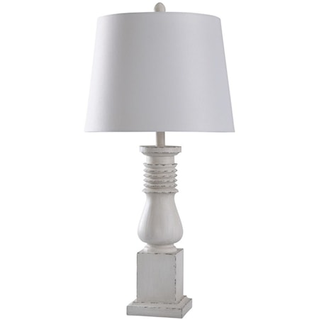 Old White Distressed Lamp