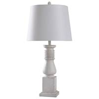 Old White Distressed Lamp