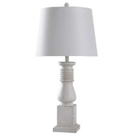 Old White Istress Table Lamp