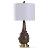 Transitional Smooth Wood Painted Body Table Lamp