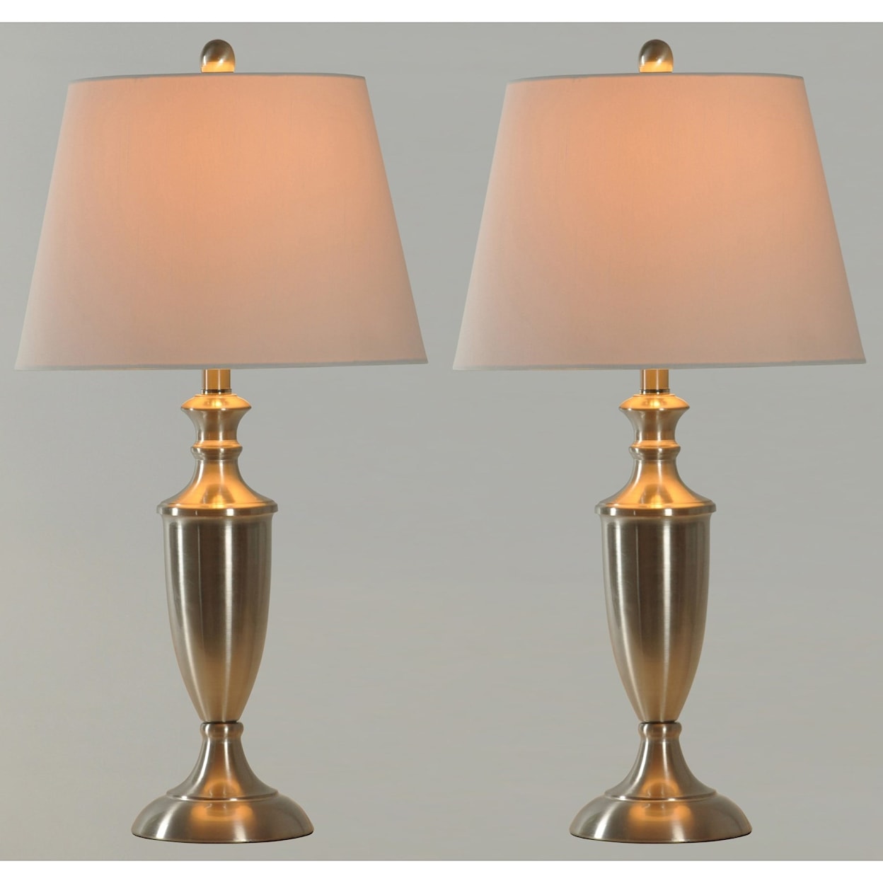 StyleCraft Lamps Pair of Steel Table Lamps