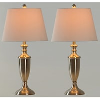 Pair of Urn Shaped Steel Table Lamps