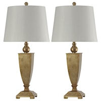 Pair of Gold Finished Traditional Resin Table Lamps