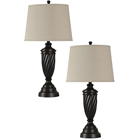 Pair of Bronze Metal Table Lamps