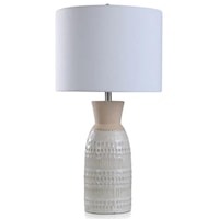 Handor Beige Aztec Impression Glazed Ceramic Table Lamp