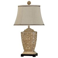 Traditional Carved Ivory Table Lamp