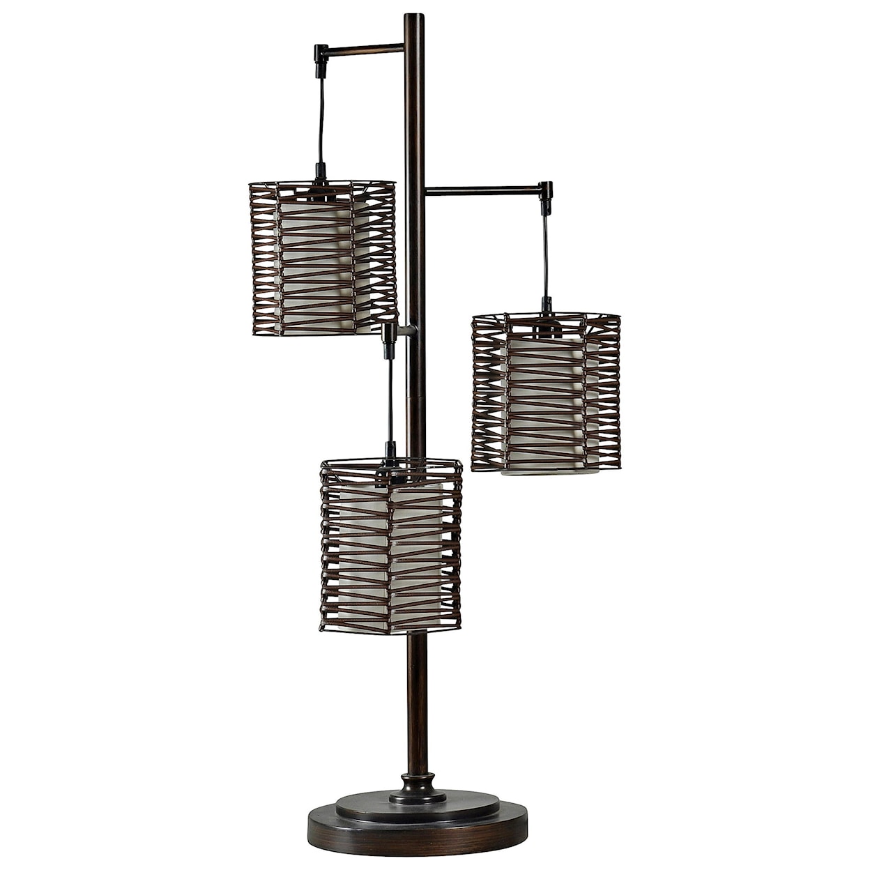 StyleCraft Lamps Metal And Rattan Contemporary Table Lamp