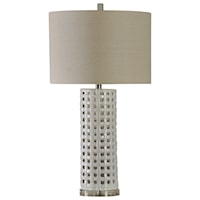 31 Inch Ceramic Basket Weave Lamp