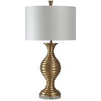 Contemporary Vase Shaped Table Lamp with Vintage Gold Finish