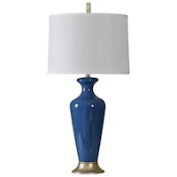 Navy Glass Lamp